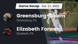 Recap: Greensburg-Salem  vs. Elizabeth Forward  2022