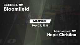 Matchup: Bloomfield High vs. Hope Christian  2016