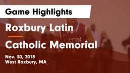 Roxbury Latin  vs Catholic Memorial  Game Highlights - Nov. 30, 2018