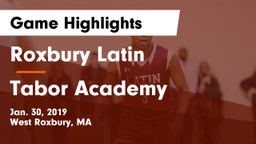 Roxbury Latin  vs Tabor Academy  Game Highlights - Jan. 30, 2019
