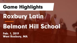 Roxbury Latin  vs Belmont Hill School Game Highlights - Feb. 1, 2019