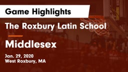 The Roxbury Latin School vs Middlesex  Game Highlights - Jan. 29, 2020