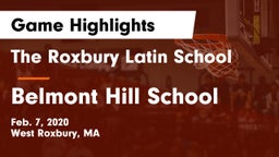 The Roxbury Latin School vs Belmont Hill School Game Highlights - Feb. 7, 2020