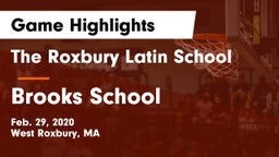 The Roxbury Latin School vs Brooks School Game Highlights - Feb. 29, 2020