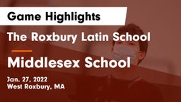 The Roxbury Latin School vs Middlesex School Game Highlights - Jan. 27, 2022