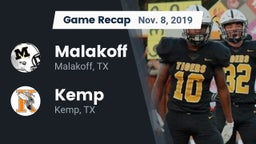 Recap: Malakoff  vs. Kemp  2019