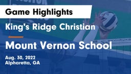 King's Ridge Christian  vs Mount Vernon School Game Highlights - Aug. 30, 2022