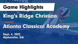 King's Ridge Christian  vs Atlanta Classical Academy Game Highlights - Sept. 6, 2022