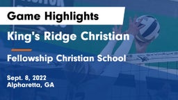 King's Ridge Christian  vs Fellowship Christian School Game Highlights - Sept. 8, 2022