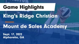 King's Ridge Christian  vs Mount de Sales Academy  Game Highlights - Sept. 17, 2022