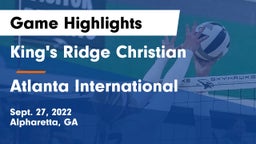 King's Ridge Christian  vs Atlanta International Game Highlights - Sept. 27, 2022