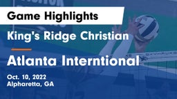 King's Ridge Christian  vs Atlanta Interntional Game Highlights - Oct. 10, 2022