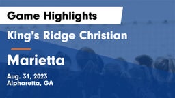 King's Ridge Christian  vs Marietta  Game Highlights - Aug. 31, 2023