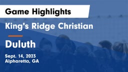 King's Ridge Christian  vs Duluth  Game Highlights - Sept. 14, 2023