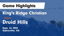 King's Ridge Christian  vs Druid Hills  Game Highlights - Sept. 16, 2023