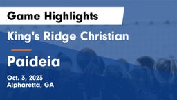 King's Ridge Christian  vs Paideia Game Highlights - Oct. 3, 2023