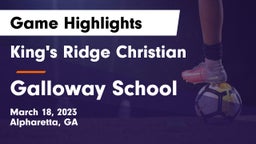 King's Ridge Christian  vs Galloway School Game Highlights - March 18, 2023