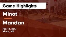 Minot  vs Mandan  Game Highlights - Jan 14, 2017
