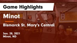 Minot  vs Bismarck St. Mary's Central  Game Highlights - Jan. 28, 2021