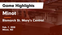 Minot  vs Bismarck St. Mary's Central  Game Highlights - Feb. 7, 2020
