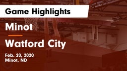 Minot  vs Watford City  Game Highlights - Feb. 20, 2020