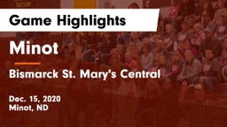 Minot  vs Bismarck St. Mary's Central  Game Highlights - Dec. 15, 2020