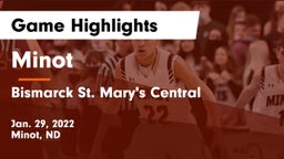 Minot  vs Bismarck St. Mary's Central  Game Highlights - Jan. 29, 2022