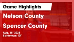 Nelson County  vs Spencer County  Game Highlights - Aug. 18, 2022