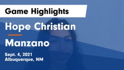 Hope Christian  vs Manzano Game Highlights - Sept. 4, 2021