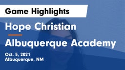 Hope Christian  vs Albuquerque Academy  Game Highlights - Oct. 5, 2021