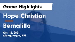 Hope Christian  vs Bernalillo Game Highlights - Oct. 14, 2021