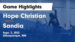 Hope Christian  vs Sandia  Game Highlights - Sept. 2, 2022