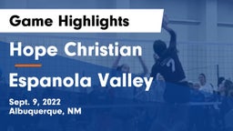 Hope Christian  vs Espanola Valley  Game Highlights - Sept. 9, 2022