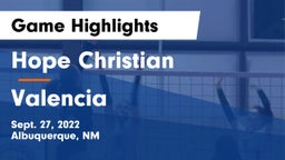 Hope Christian  vs Valencia  Game Highlights - Sept. 27, 2022