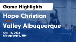 Hope Christian  vs Valley  Albuquerque  Game Highlights - Oct. 11, 2022