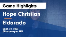 Hope Christian  vs Eldorado  Game Highlights - Sept. 21, 2023
