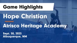 Hope Christian  vs Atrisco Heritage Academy  Game Highlights - Sept. 30, 2023