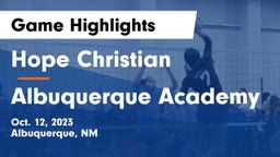 Hope Christian  vs Albuquerque Academy  Game Highlights - Oct. 12, 2023