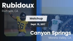 Matchup: Rubidoux  vs. Canyon Springs  2017