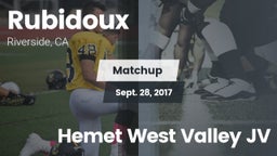 Matchup: Rubidoux  vs. Hemet West Valley  JV 2017