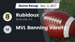 Recap: Rubidoux  vs. MVL Banning  Varsity 2017