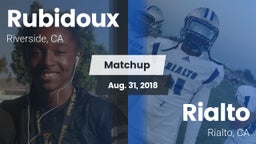 Matchup: Rubidoux  vs. Rialto  2018