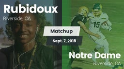Matchup: Rubidoux  vs. Notre Dame  2018
