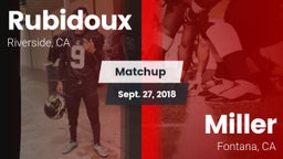 Matchup: Rubidoux  vs. Miller  2018