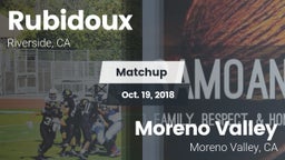 Matchup: Rubidoux  vs. Moreno Valley  2018