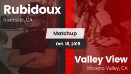 Matchup: Rubidoux  vs. Valley View  2018