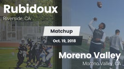 Matchup: Rubidoux  vs. Moreno Valley  2018