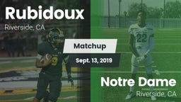 Matchup: Rubidoux  vs. Notre Dame  2019