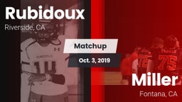 Matchup: Rubidoux  vs. Miller  2019