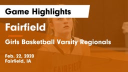 Fairfield  vs Girls Basketball Varsity Regionals Game Highlights - Feb. 22, 2020